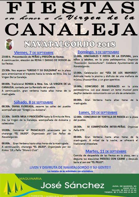 Fiestas en honor a la Virgen de la Canaleja 2018 Navatalgordo